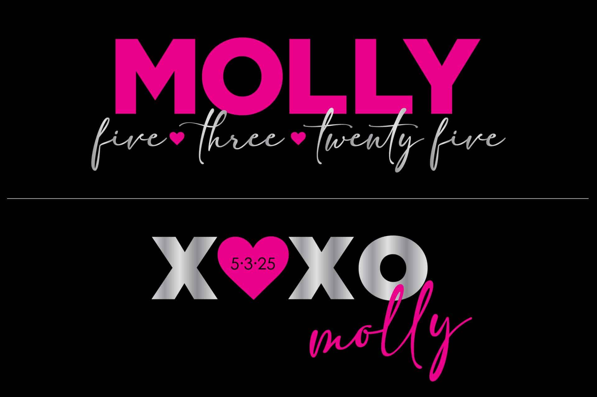 Heart and Kisses Bat Mitzvah Logo