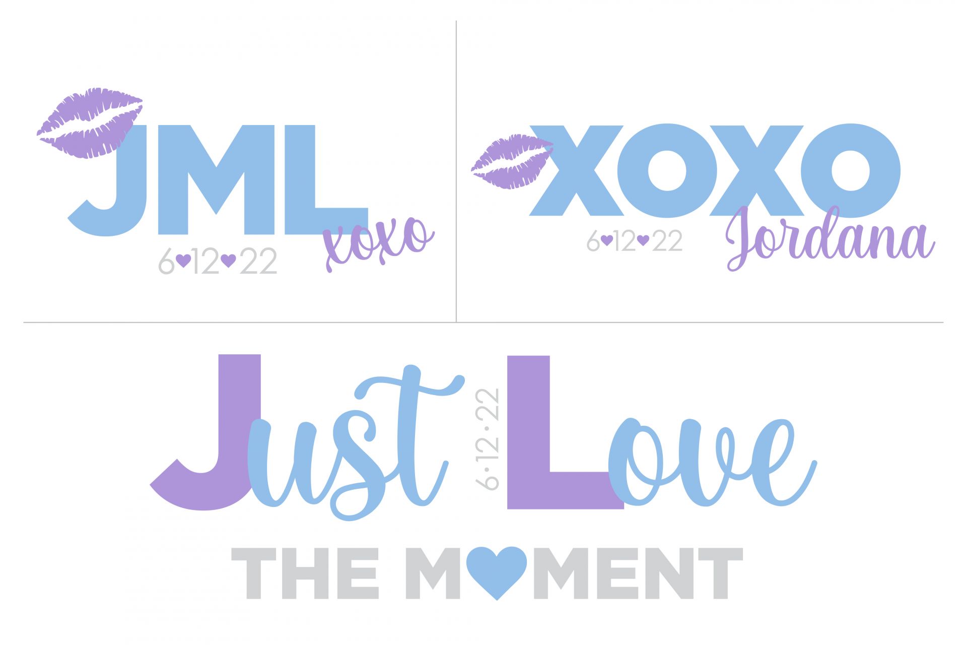 Custom Bat Mitzvah Logo with Slogan and Hearts and Kisses Design