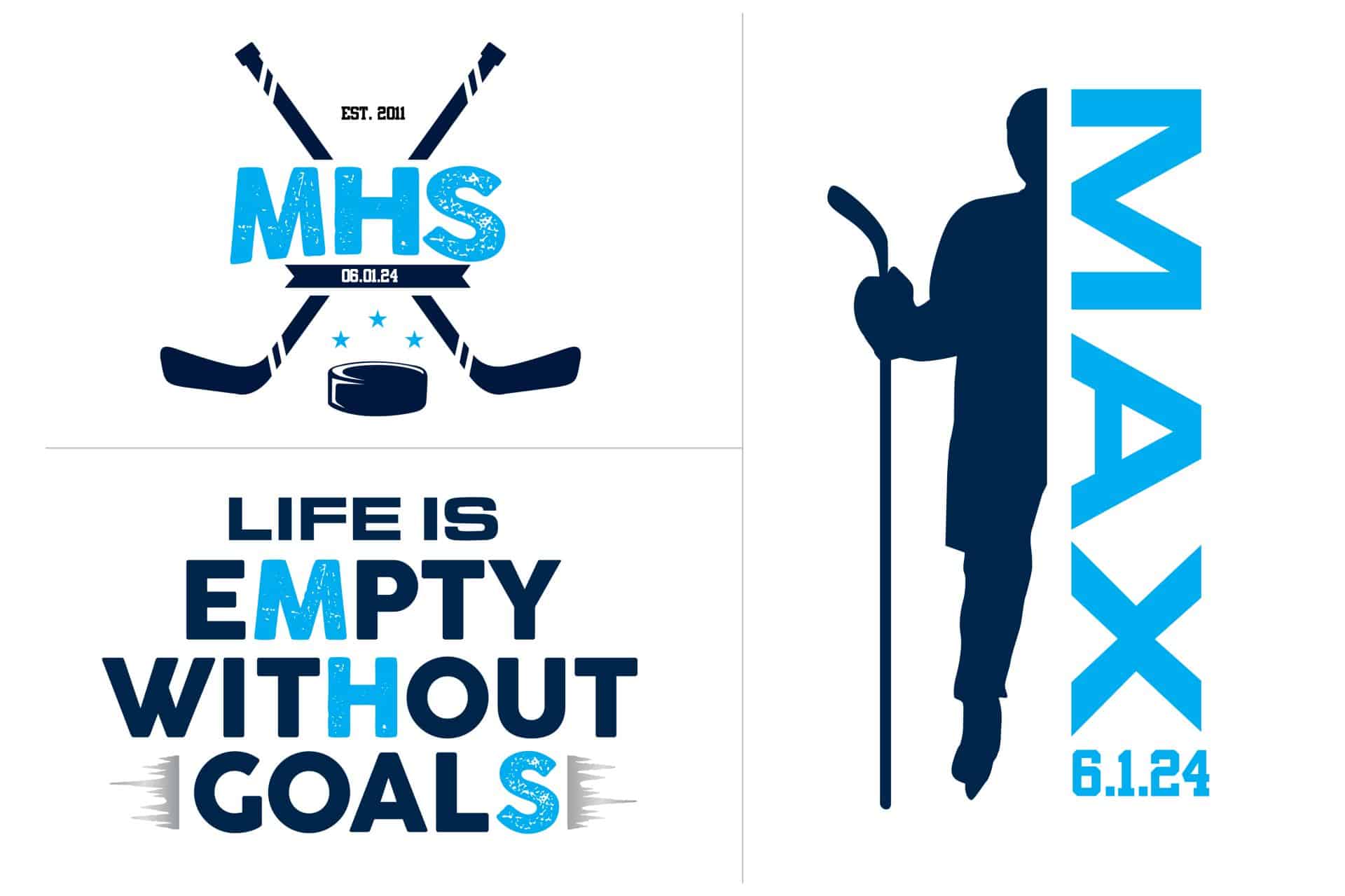 Custom Hockey Themed Logo Design for Bar Mitzvah