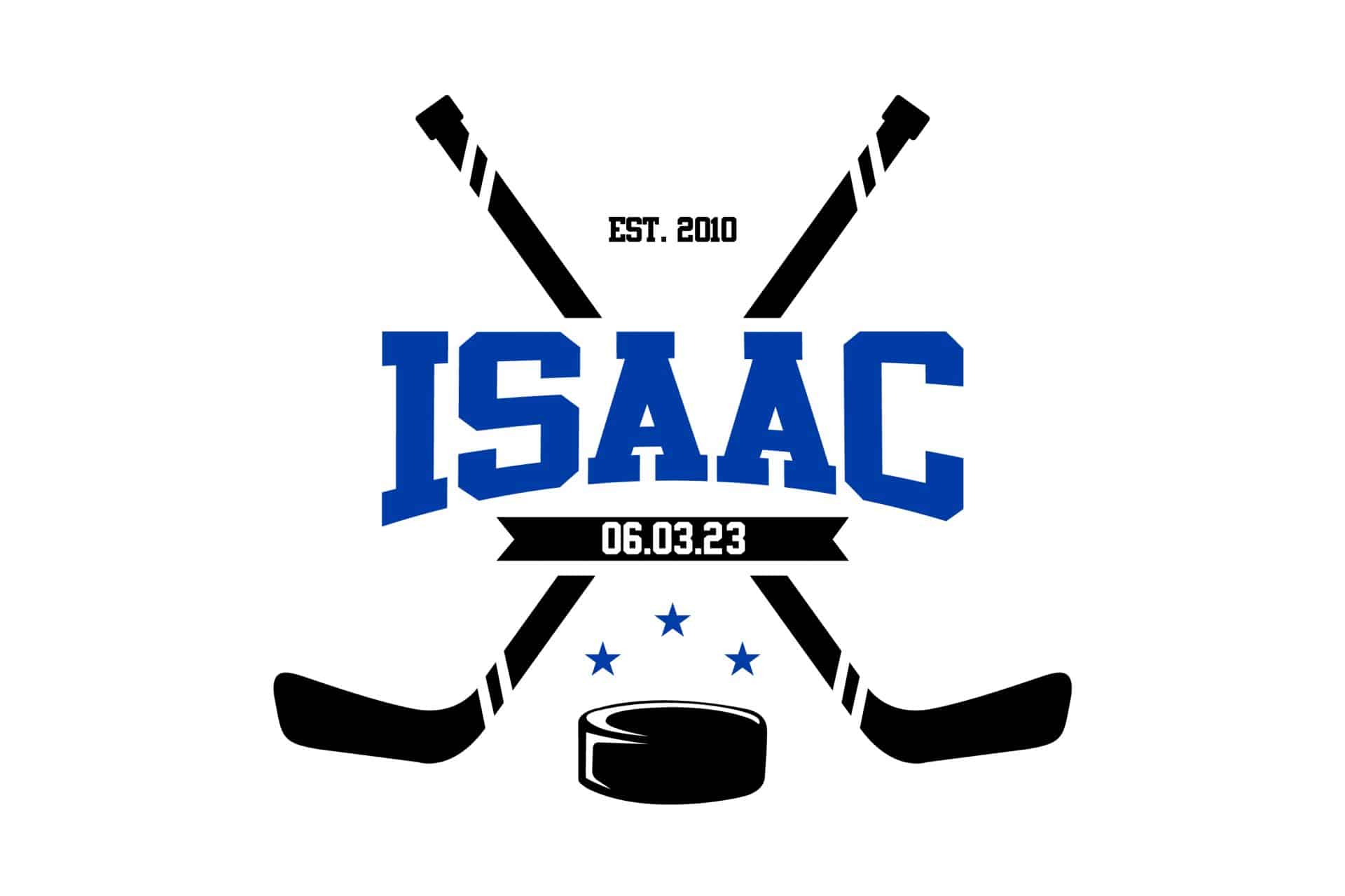 Custom Hockey Theme Logo Design with Name and Date