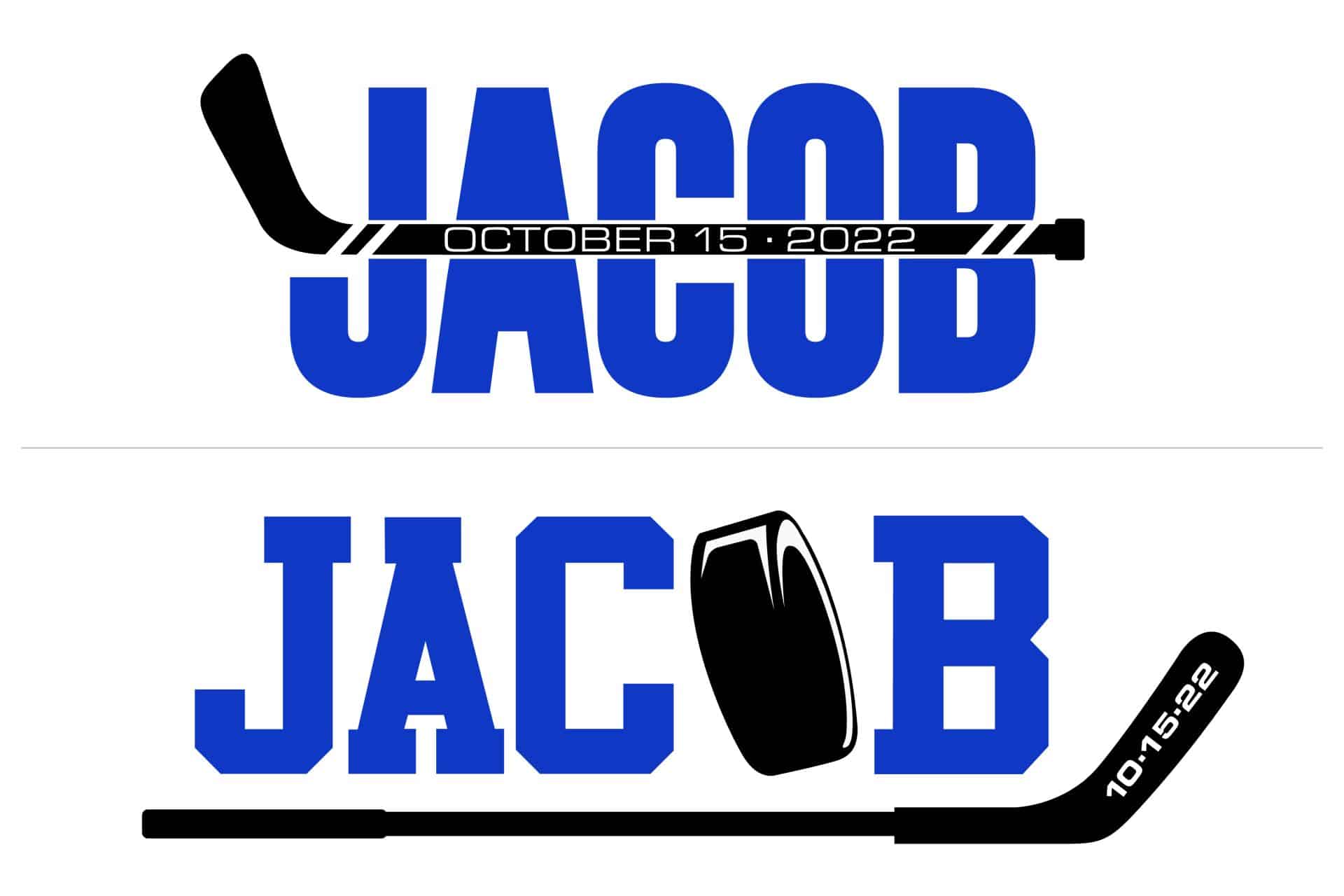 Custom Hockey Stick Bar Mitzvah Logo