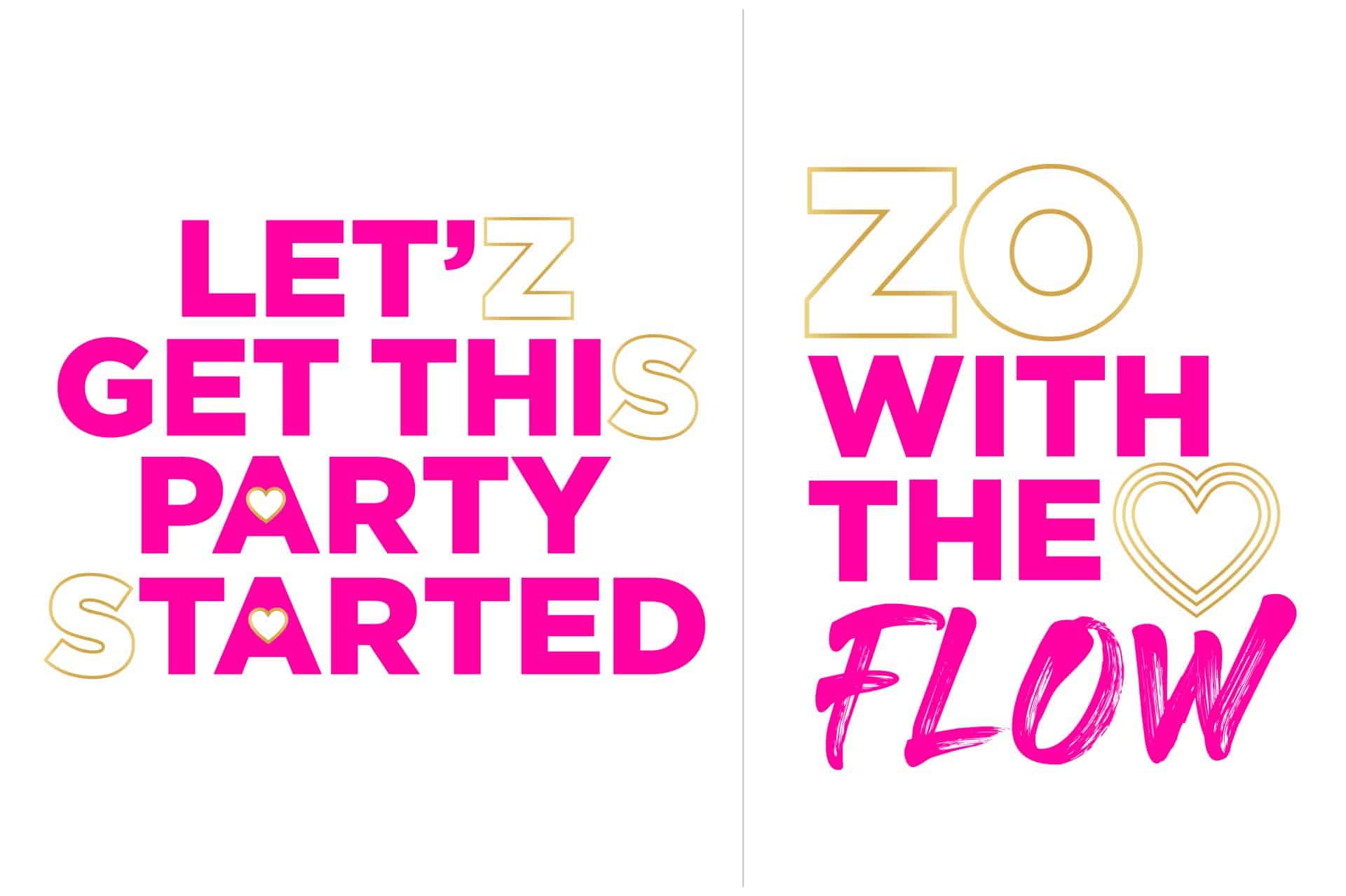 Hot Pink and Gold Heart Logo Branding for Bat Mitzvah