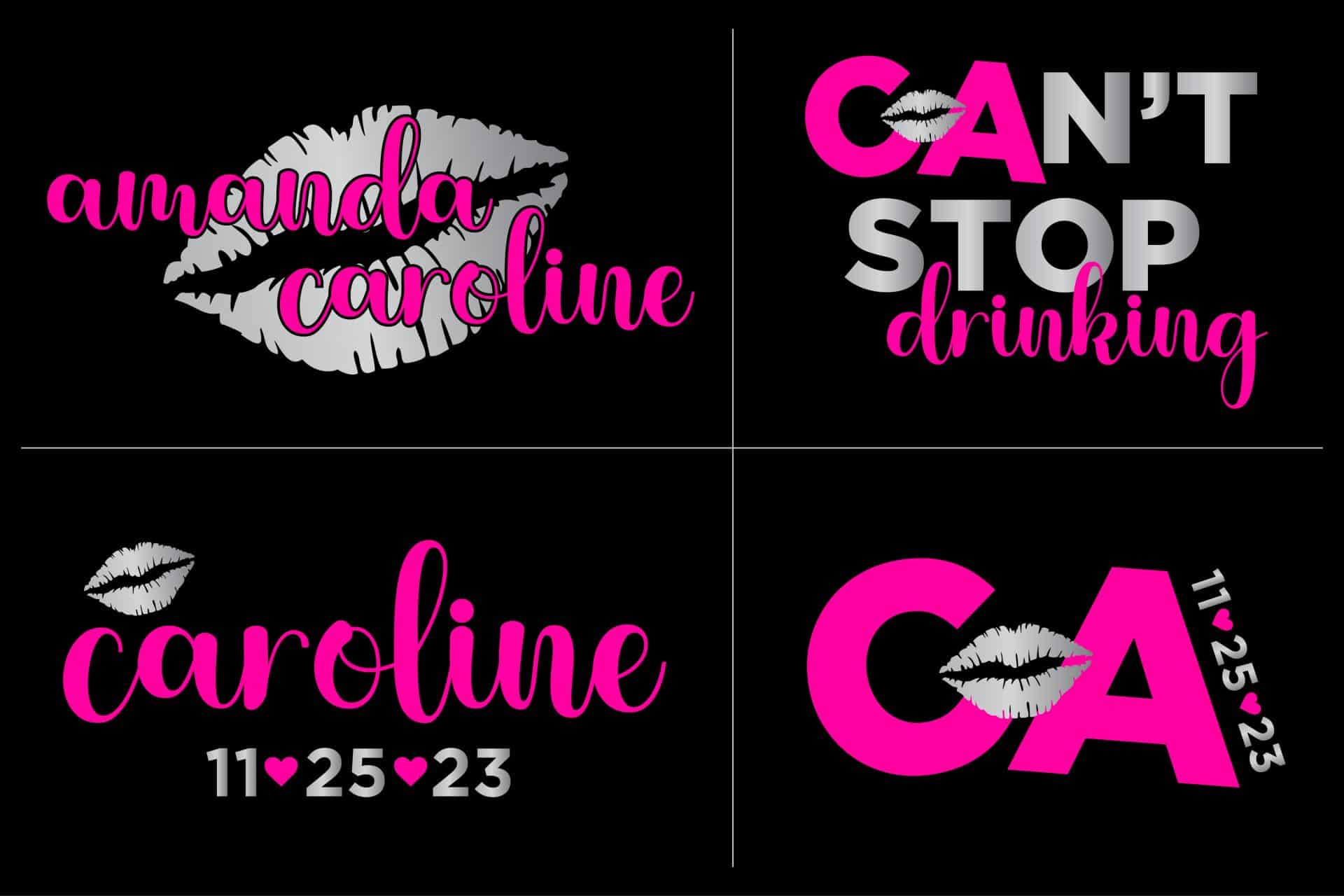 Twin Girls Lips Bat Mitzvah Logo