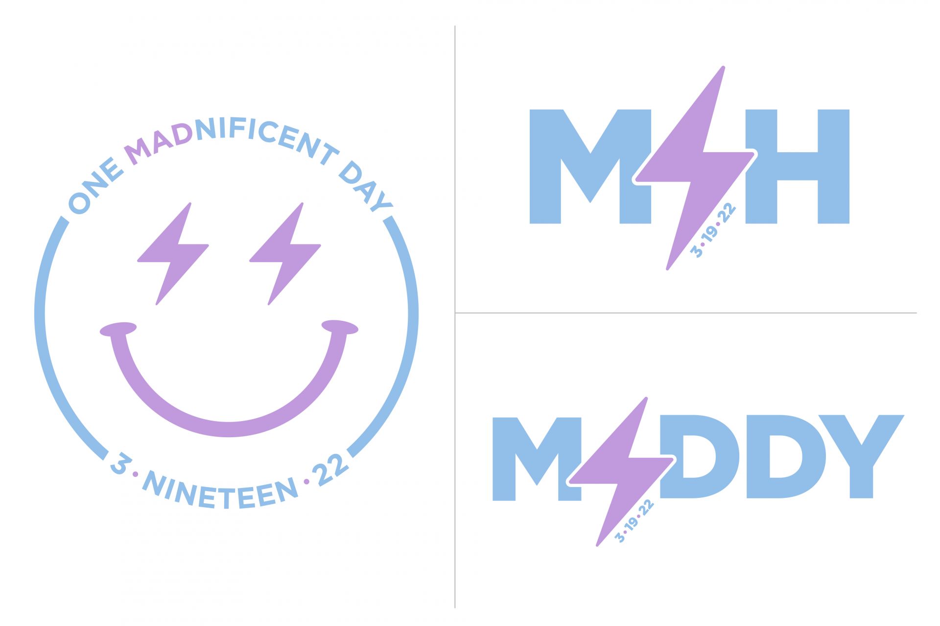 Custom Bat Mitzvah Logo with Lightning Bolt and Smiley Face