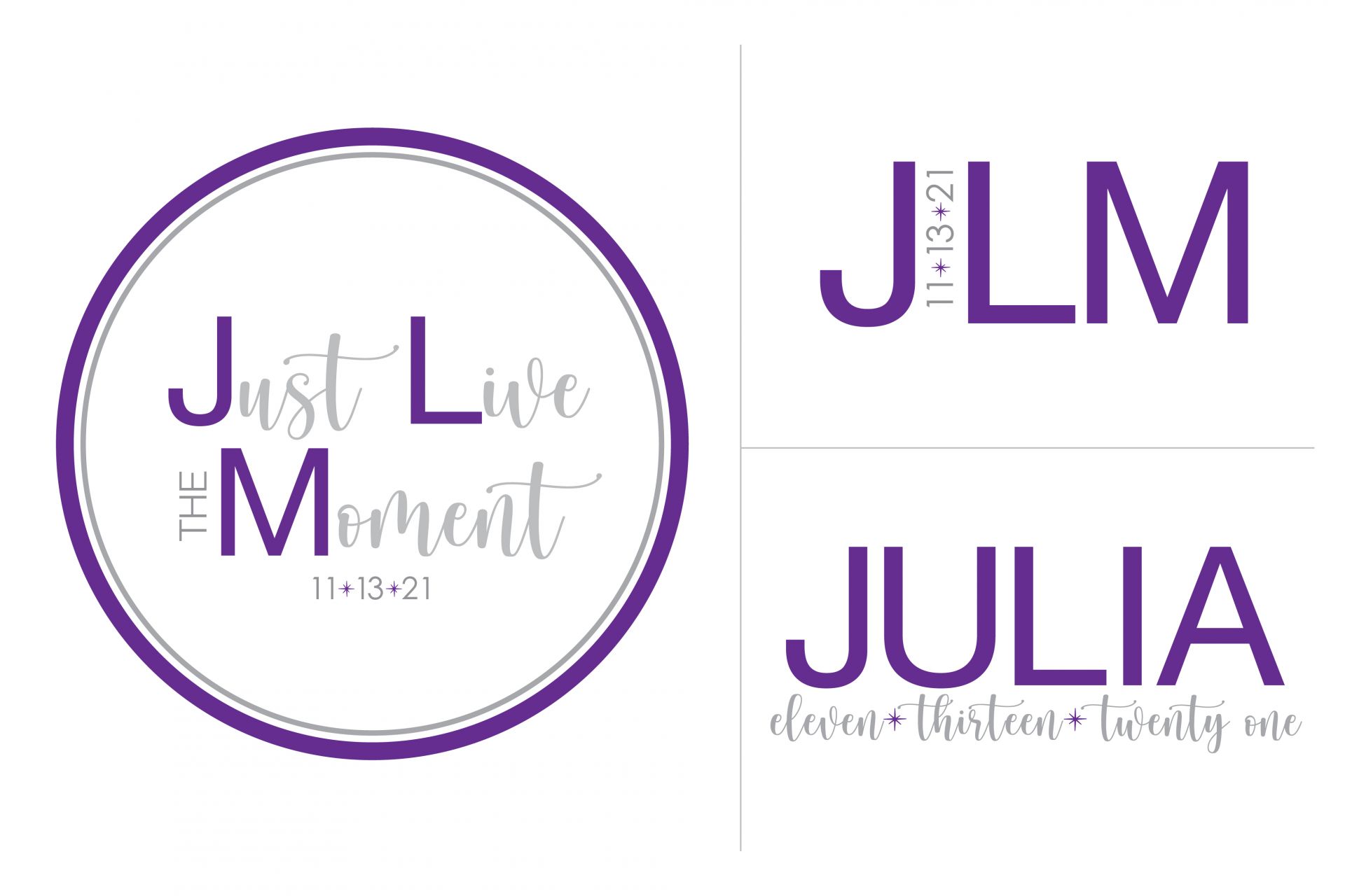 No Theme Bat Mitzvah Logo with Initials & Slogan