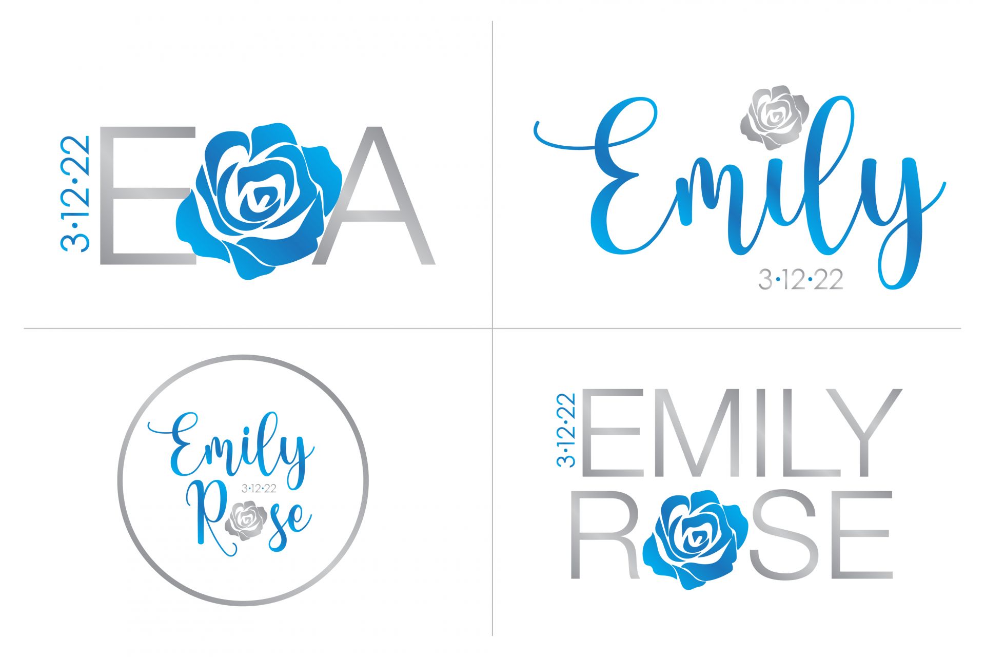 Ombre Rose Logo for Bat Mitzvah with Custom Slogan