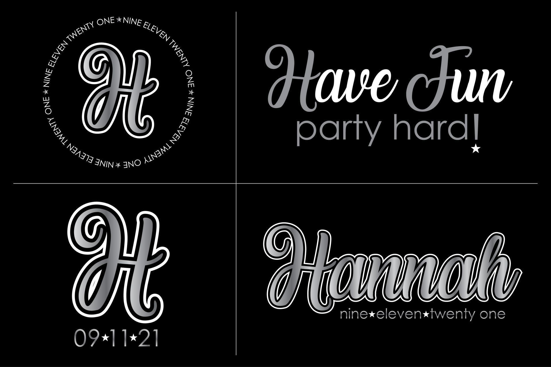 Custom Bat Mitzvah Logo with Stars