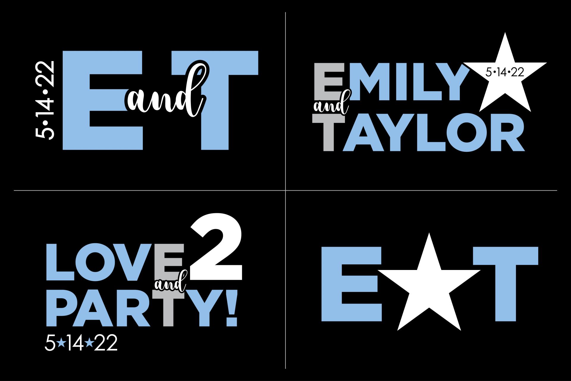 Twin Girls Logo with Stars and Custom Slogan