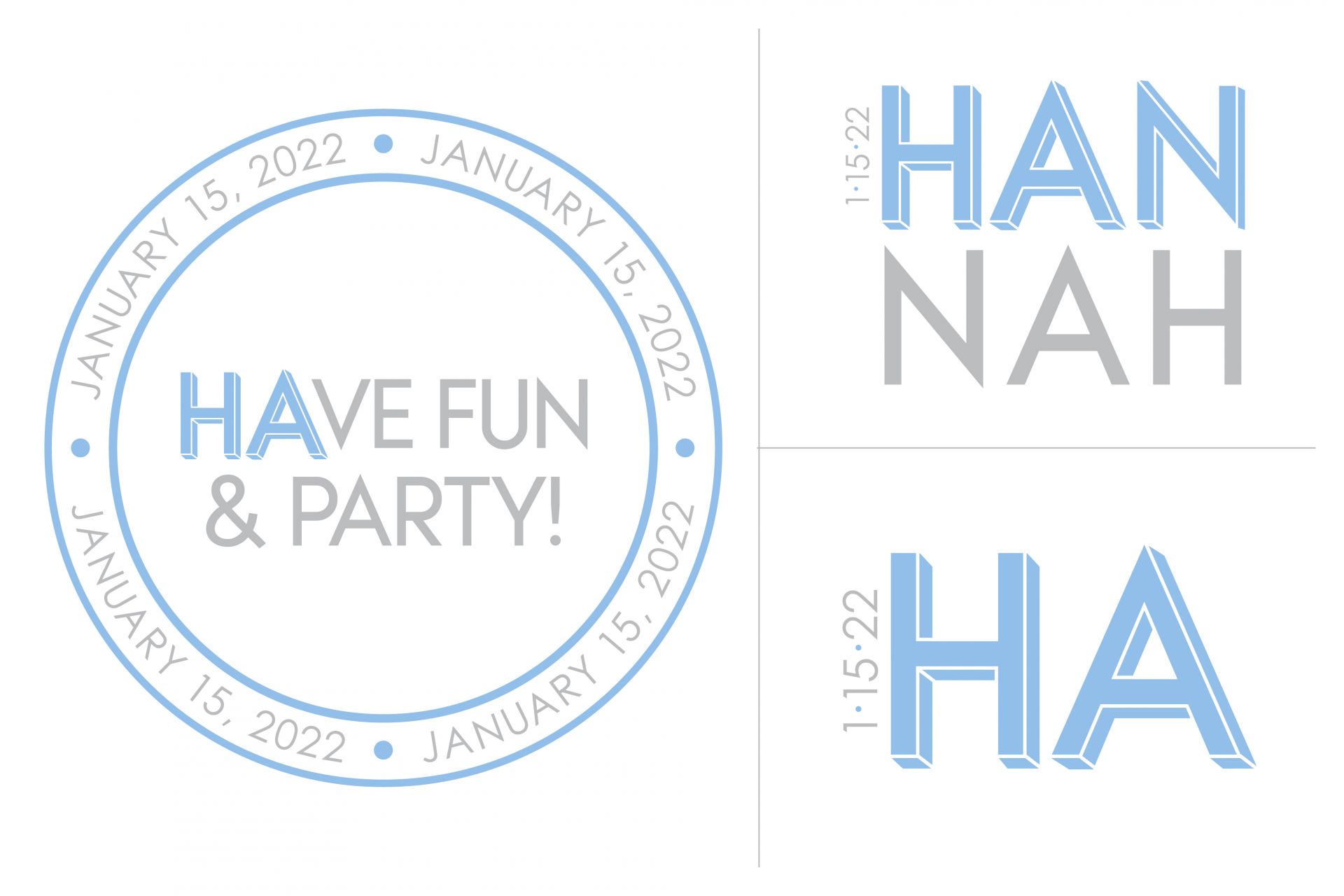 No Theme Bat Mitzvah Logo with Slogan and Initials