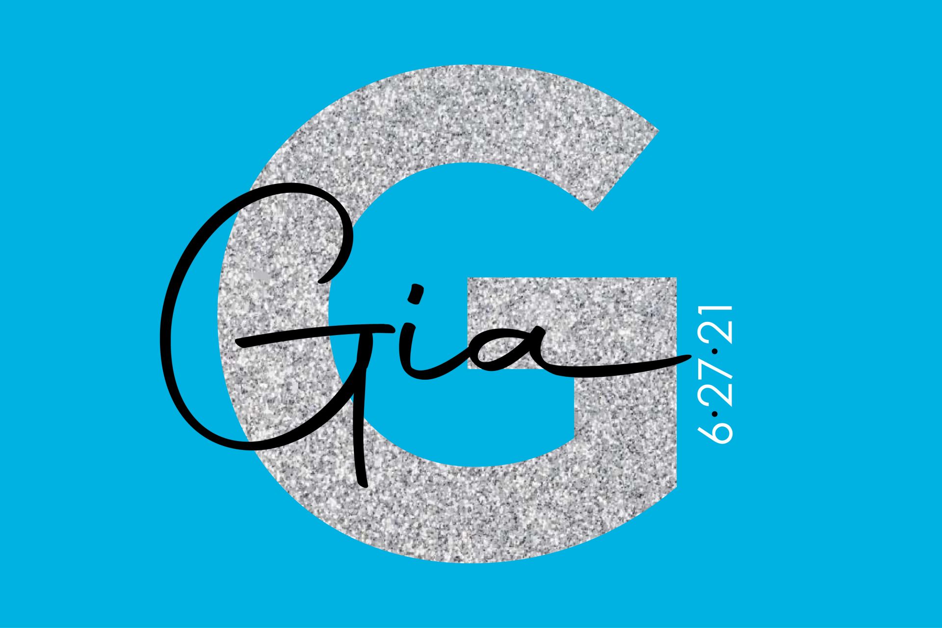 Girl Initial Logo with Glitter