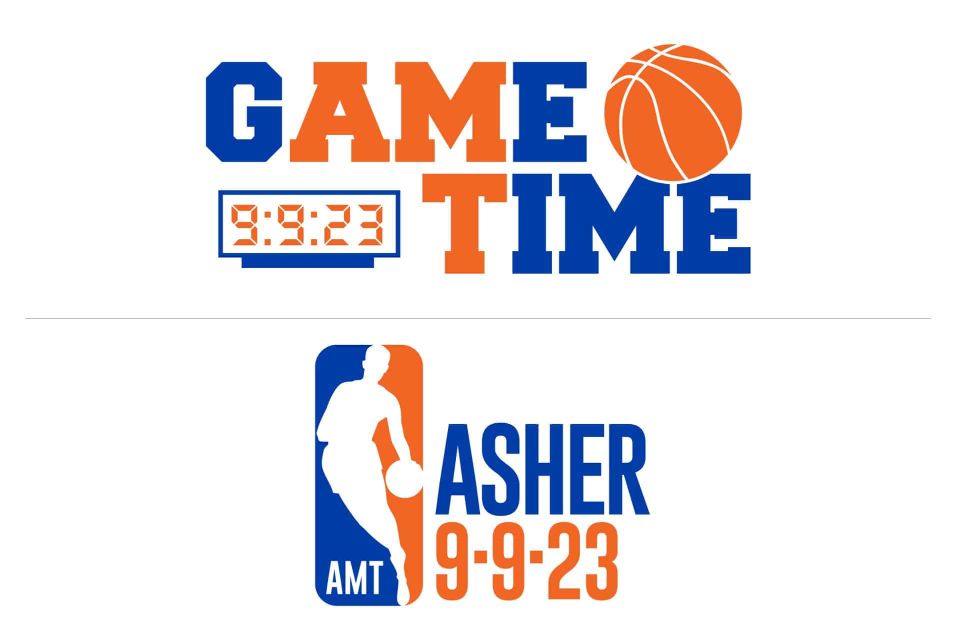 Basketball Themed Bar Mitzvah Logo with Custom Slogan