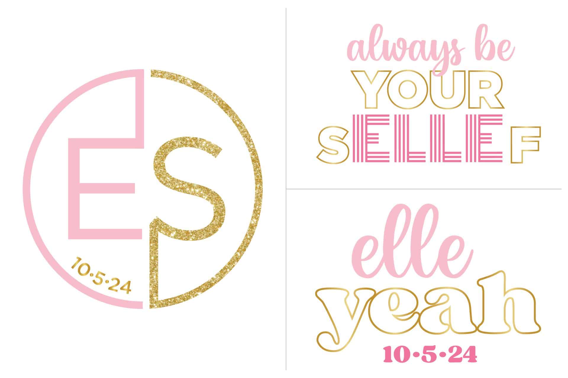 Custom Pink and Gold Logo Designer Bat Mitzvah