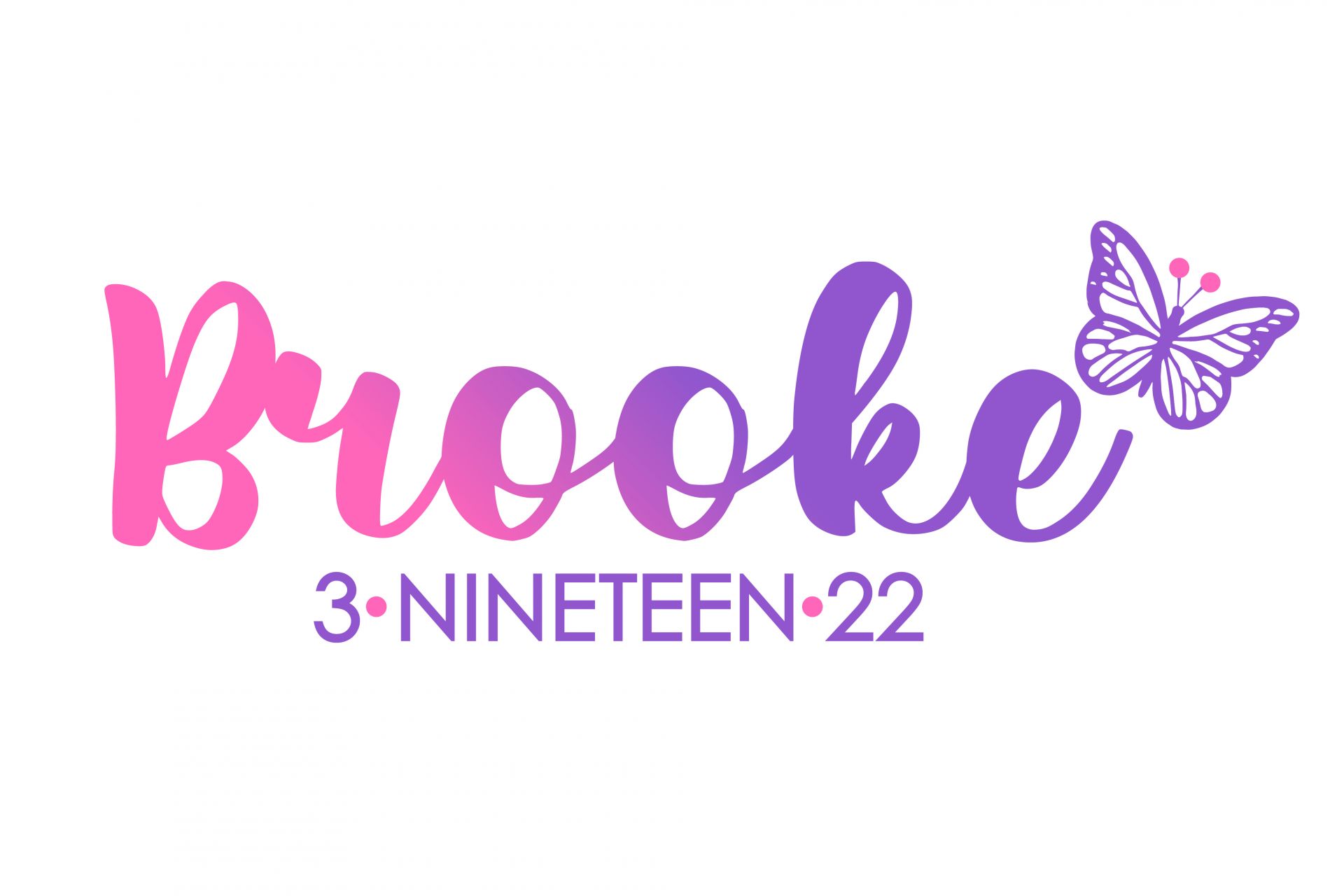 Ombre Name Butterfly Logo Design