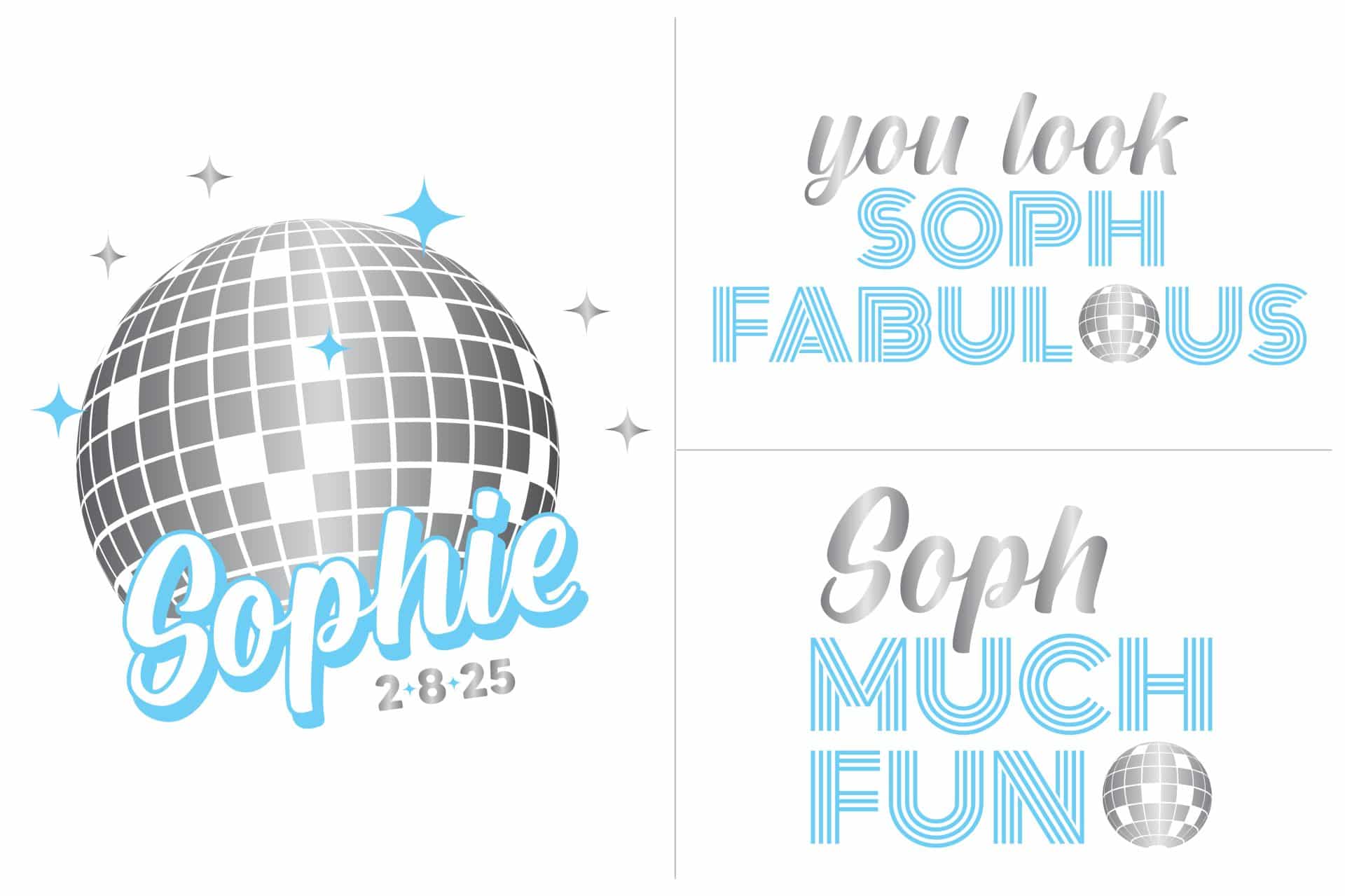 Retro Disco Ball Logo for Bat Mitzvah