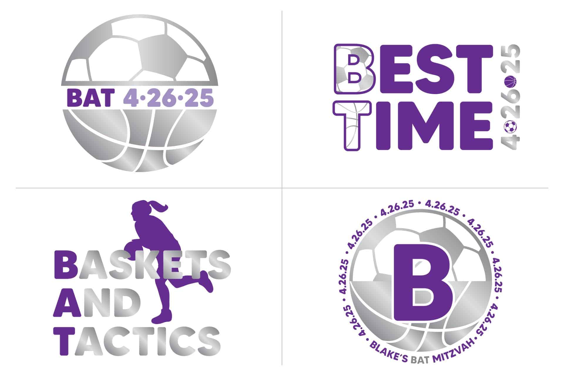 Soccer & Basketball Themed Logo for Bat Mitzvah