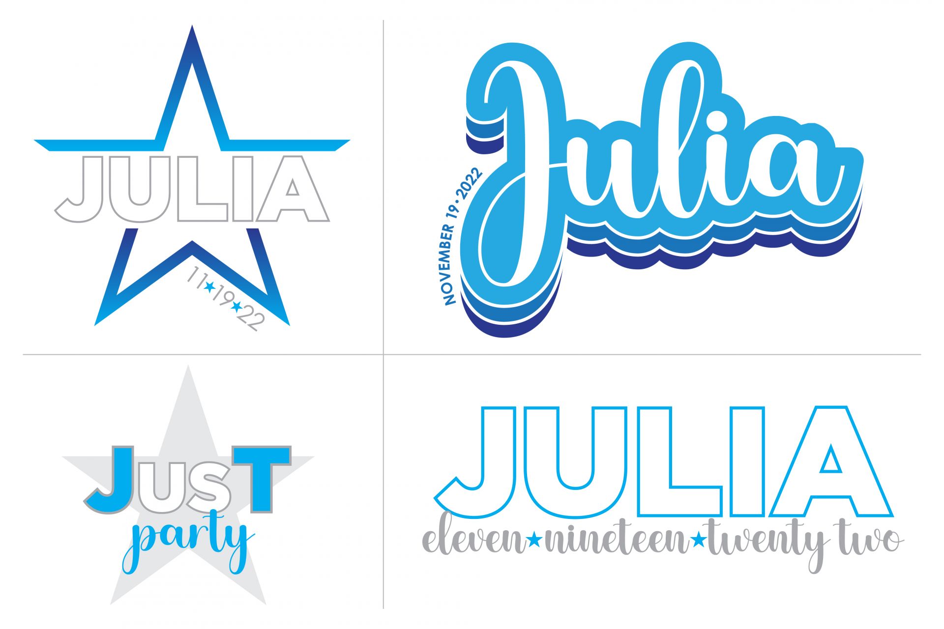 Star Ombre Bat Mitzvah Logo