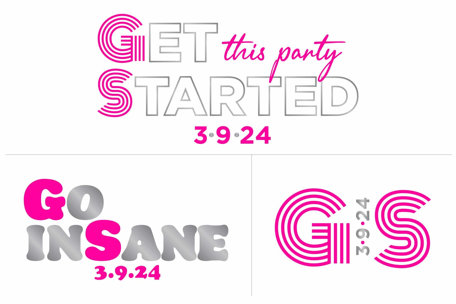 Custom Striped Font Logo for Bat Mitzvah