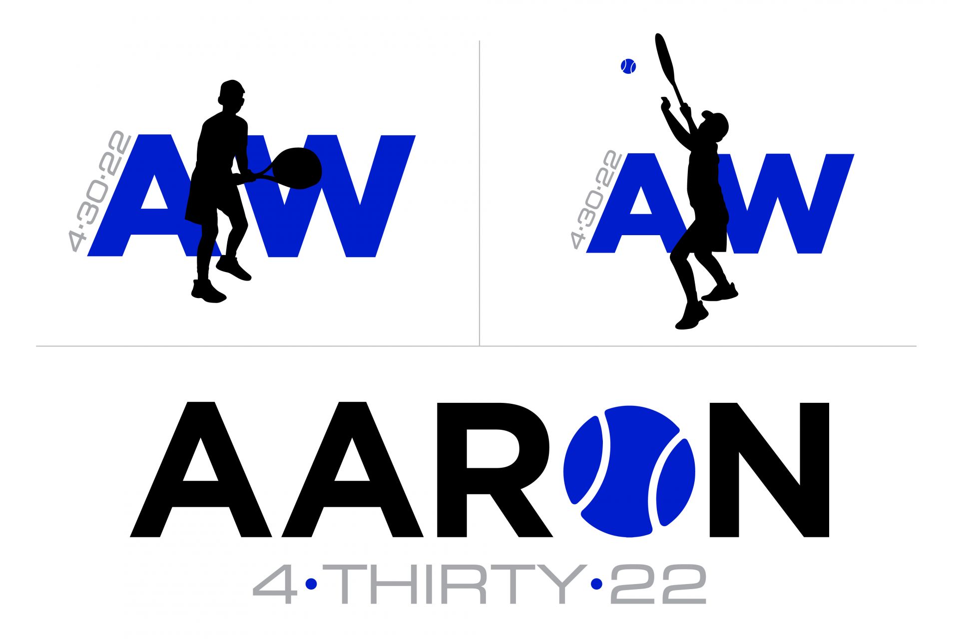 Tennis Themed Bar Mitzvah Logo with Name and Date