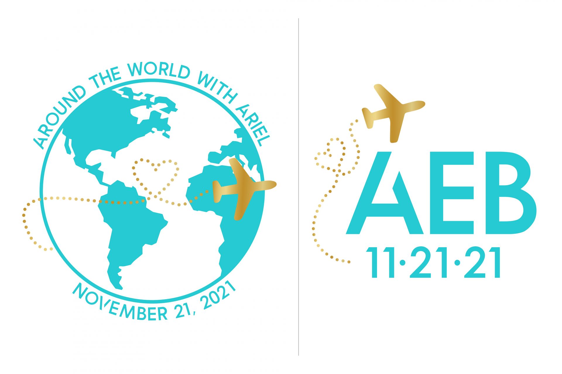 Travel Themed Bat Mitzvah Logo with Airplane & World Design