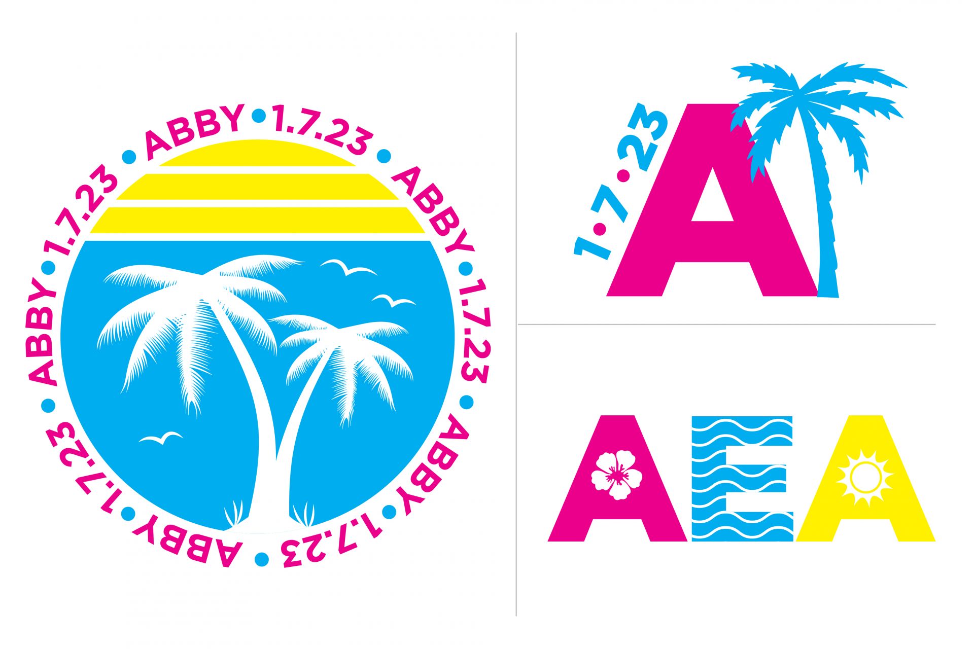 Custom Beach Themed Bat Mitzvah Logo