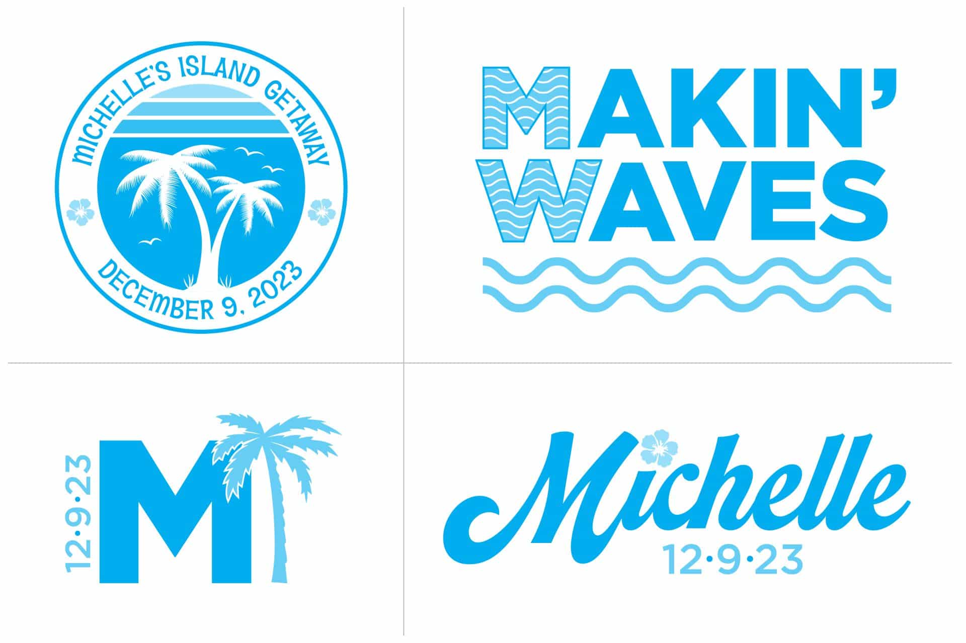 Tropical Beach Bat Mitzvah Logo