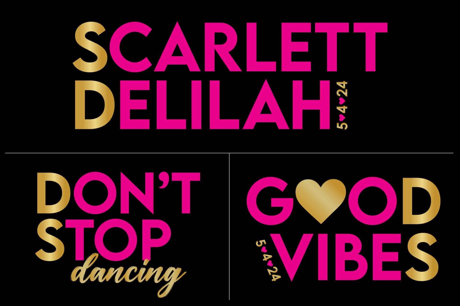 Hot Pink and Gold Twin Girls Logo