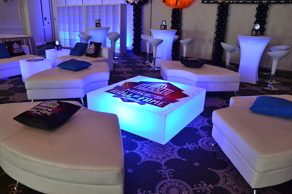 LED Coffee Table with Custom Logo Decal