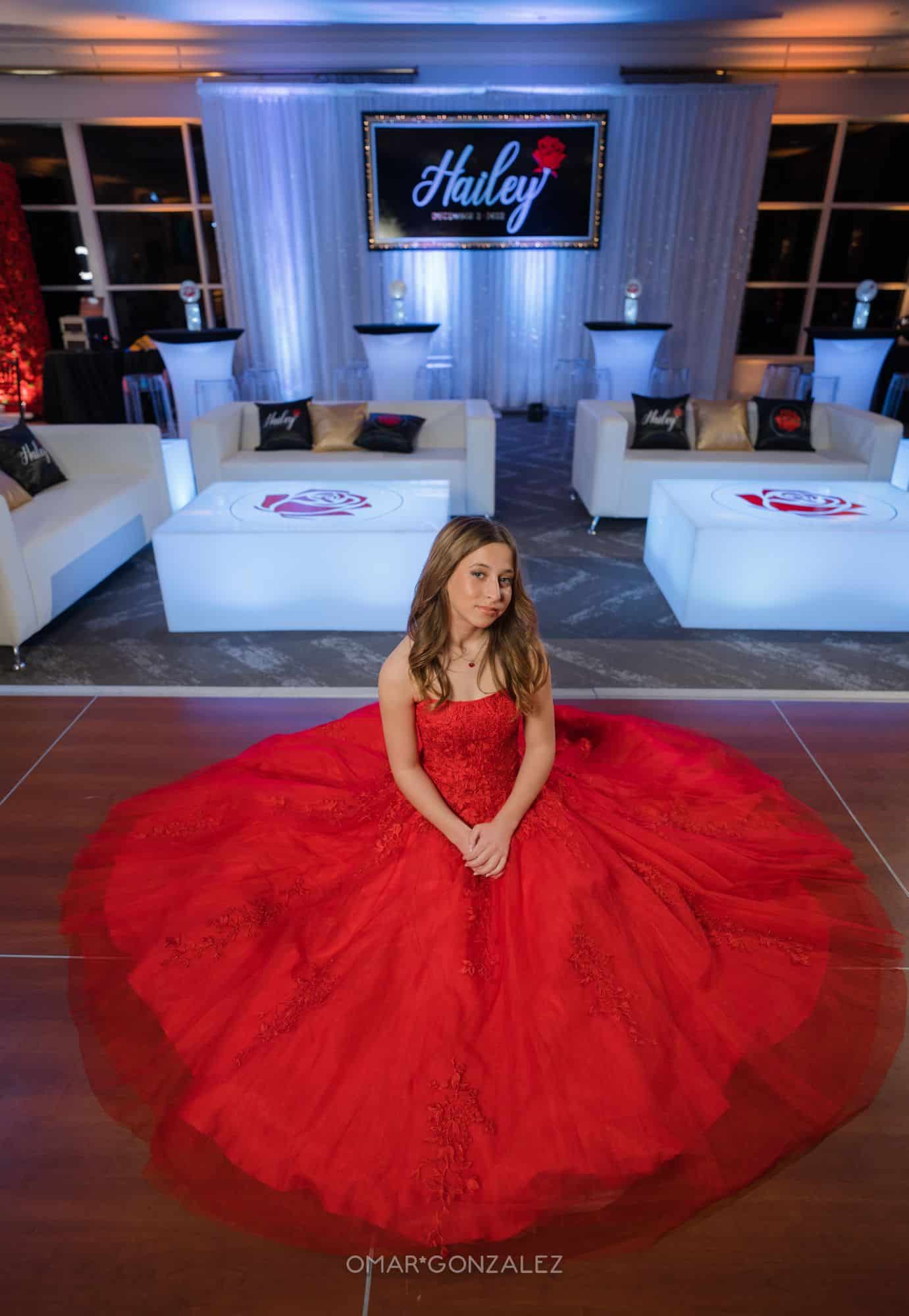 LED White Lounge Setup for Rose Themed Bat Mitzvah at Paramount Country Club