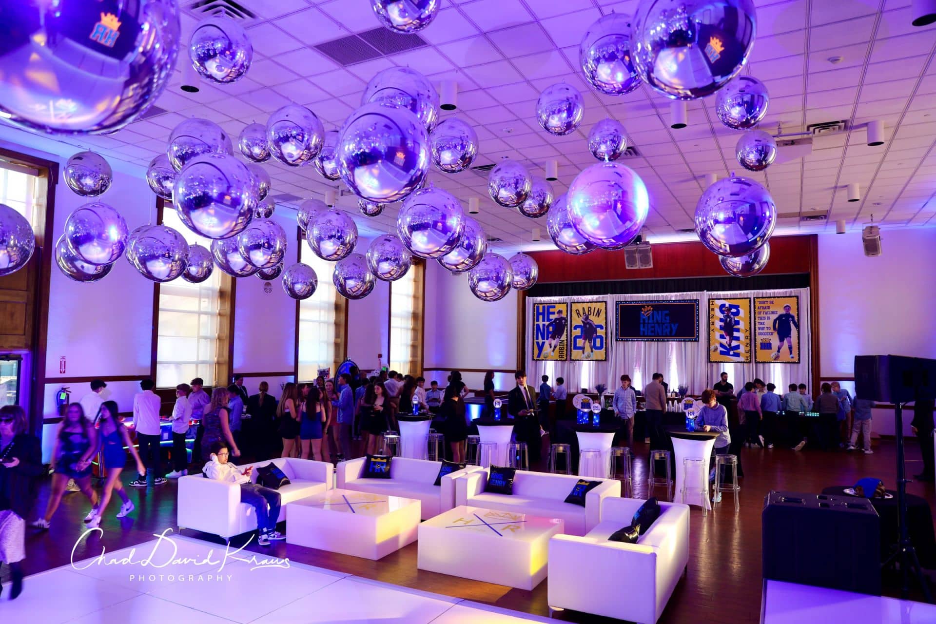 Soccer Themed Bar Mitzvah Lounge Decor at Temple Israel Center