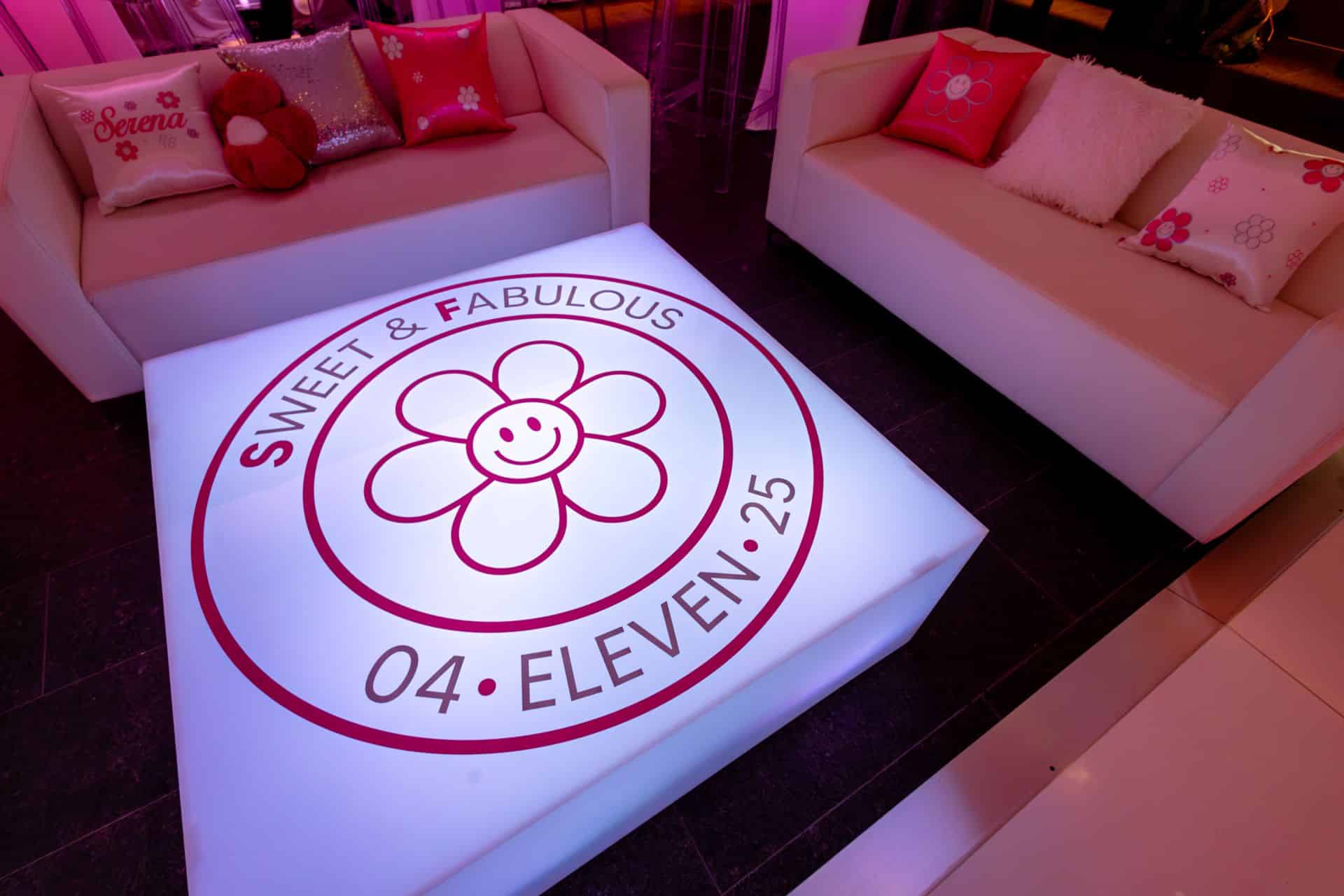 Custom Flower Themed Bat Mitzvah Lounge