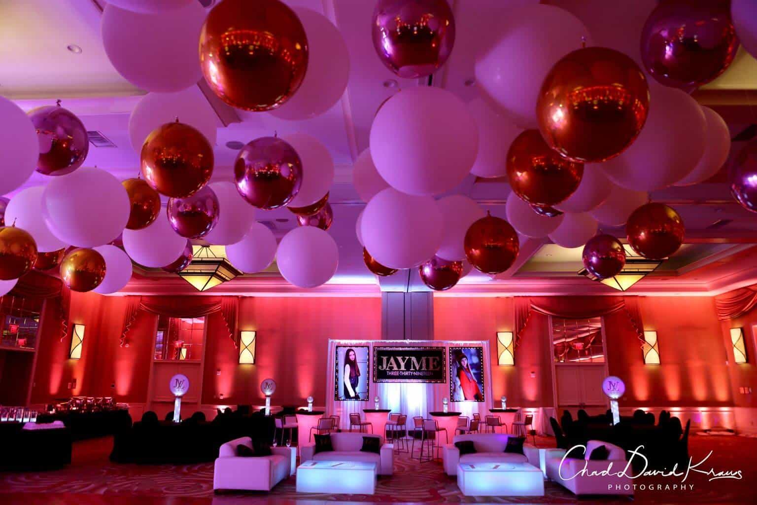 Custom Bat Mitzvah Lounge with LED Furniture and Logo and Photo Backdrop at the DoubleTree, Tarrytown
