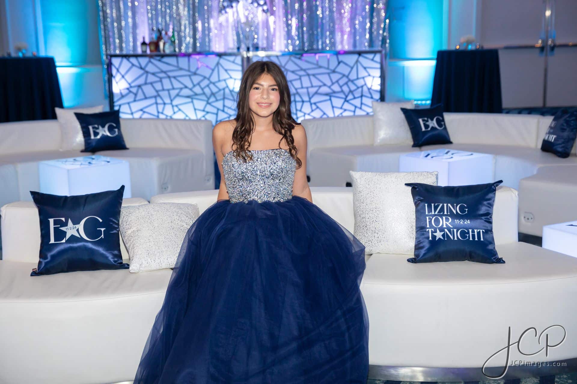 Star Themed Bat Mitzvah Lounge with Custom LED Tables at Hyatt Greenwich