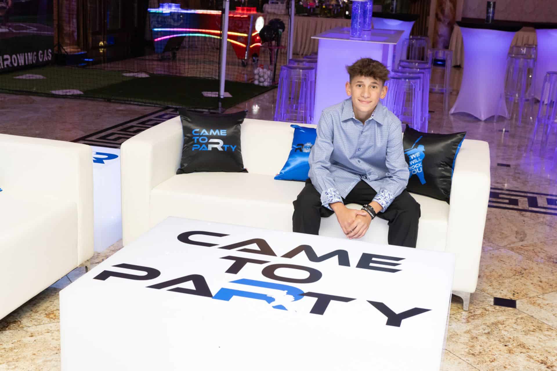 Custom LED Lounge for a Bar Mitzvah at Seasons Catering