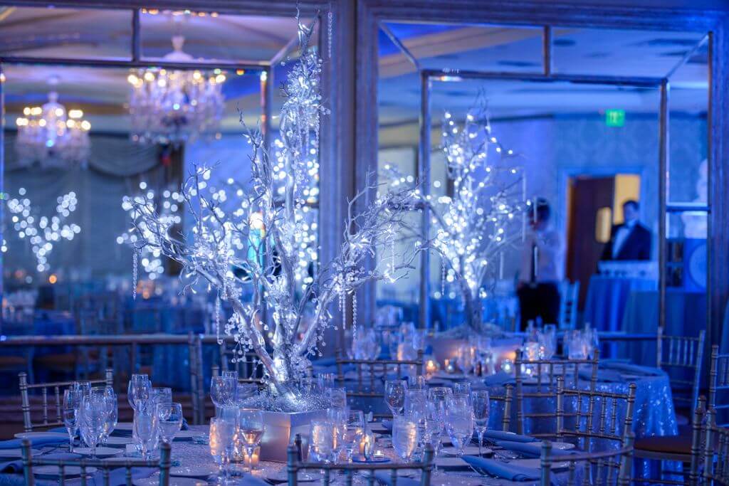Winter Tree Centerpiece with Crystals, Icicles and LED Lighting