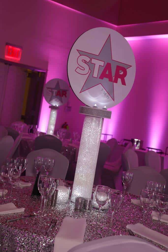 LED Bat Mitzvah Centerpiece with Custom Logo