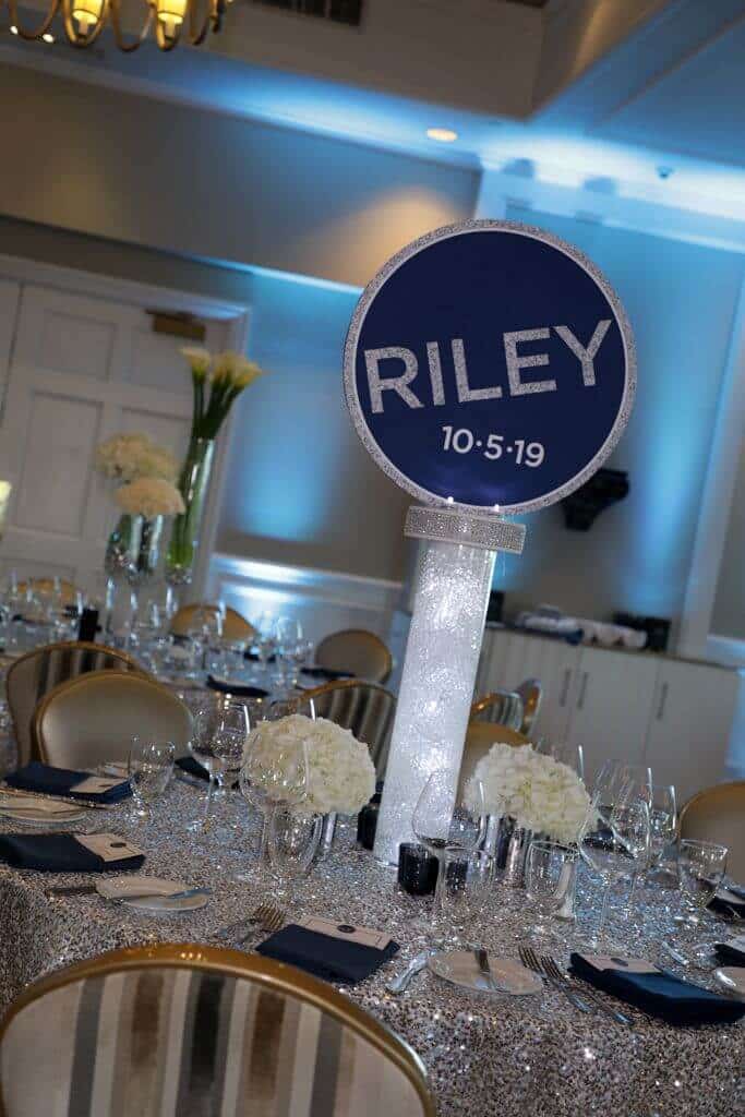 Bat Mitzvah Logo Centerpiece with LED Lighting