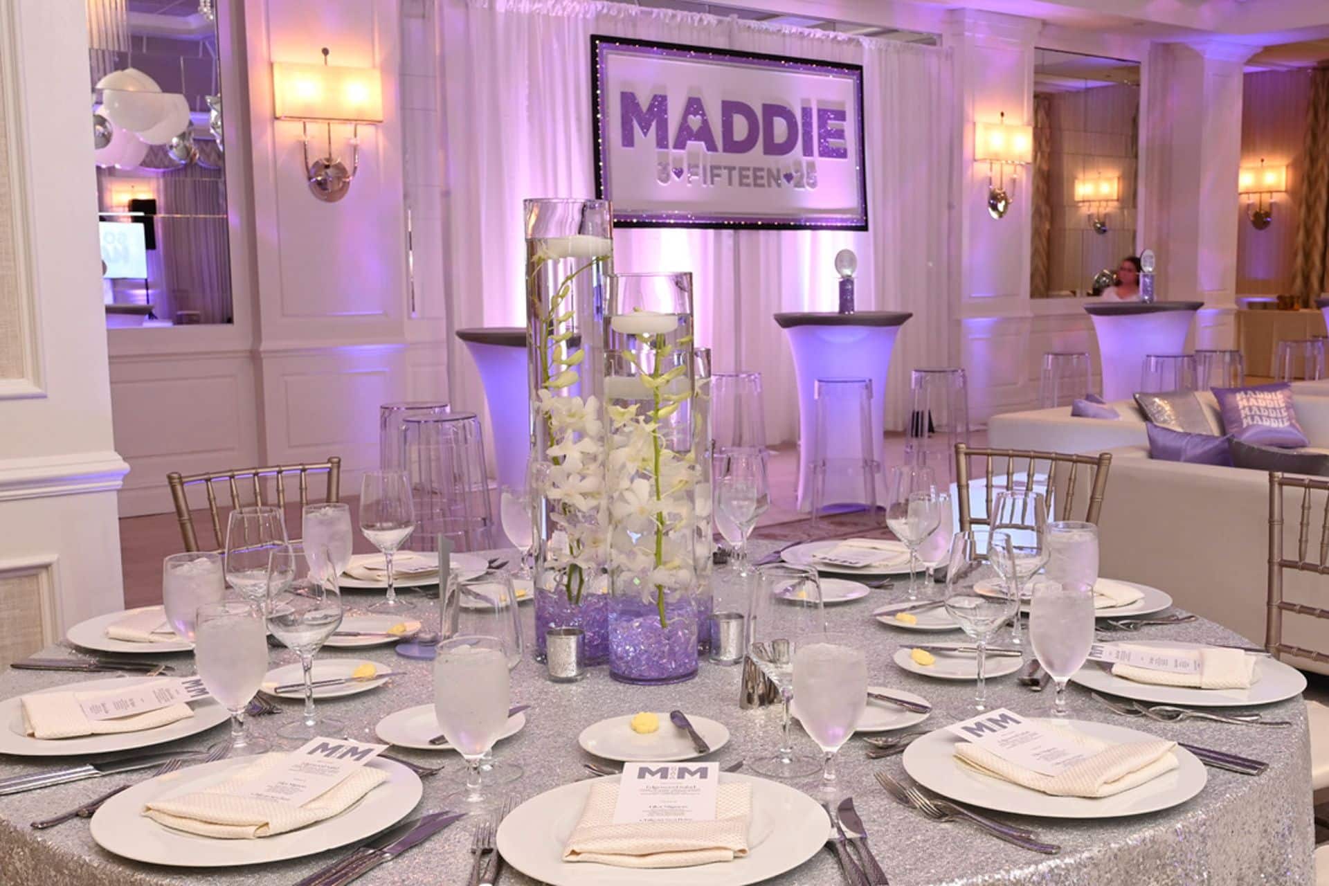 LED Lavender Gems Orchid Centerpiece