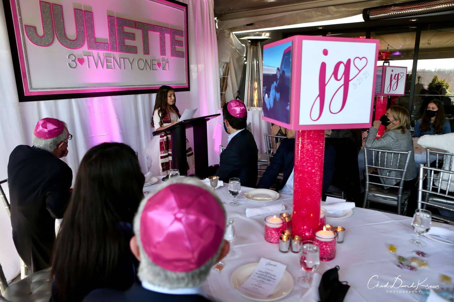Magnificent Cube LED Centerpiece with Gems for Bat Mitzvah