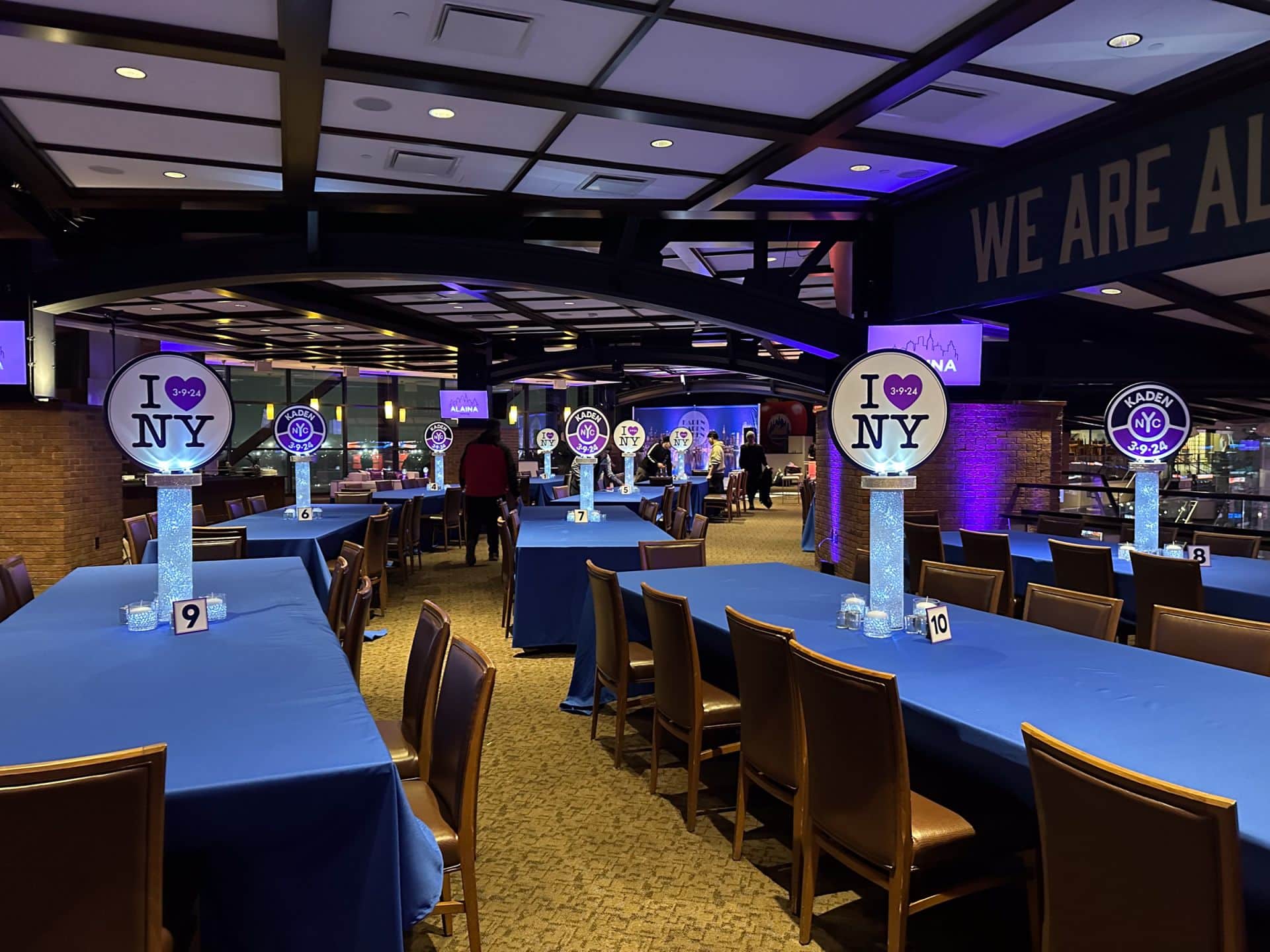 LED Logo Topper Centerpieces with Clear Aqua Gems