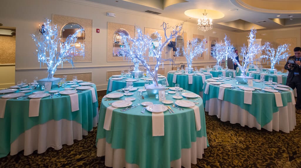Winter Tree Centerpiece with LED Wrapped Branches and Crystals