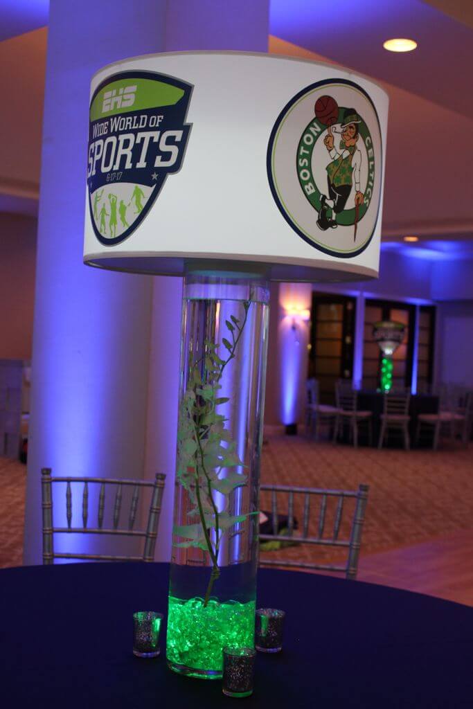 ESPN Lampshade Centerpiece with Team Logos and LED Lighting