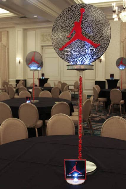 Custom Logo Centerpiece with Elephant Print and LED Lighting