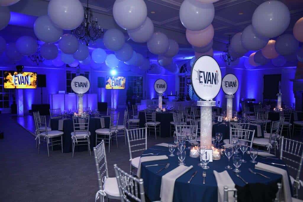 Bar Mitzvah Logo Centerpiece with Sports Themed Logo