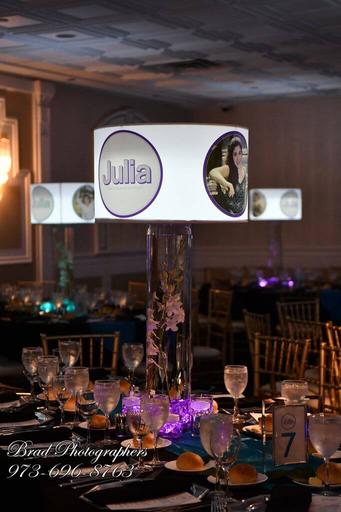 LED Lampshade Centerpiece with Custom Logo and Photos