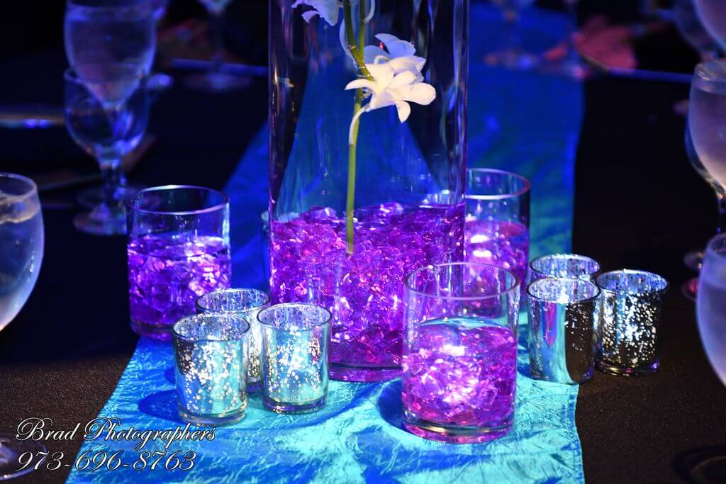 LED Lampshade Centerpiece Base with Floating Candles and Votives