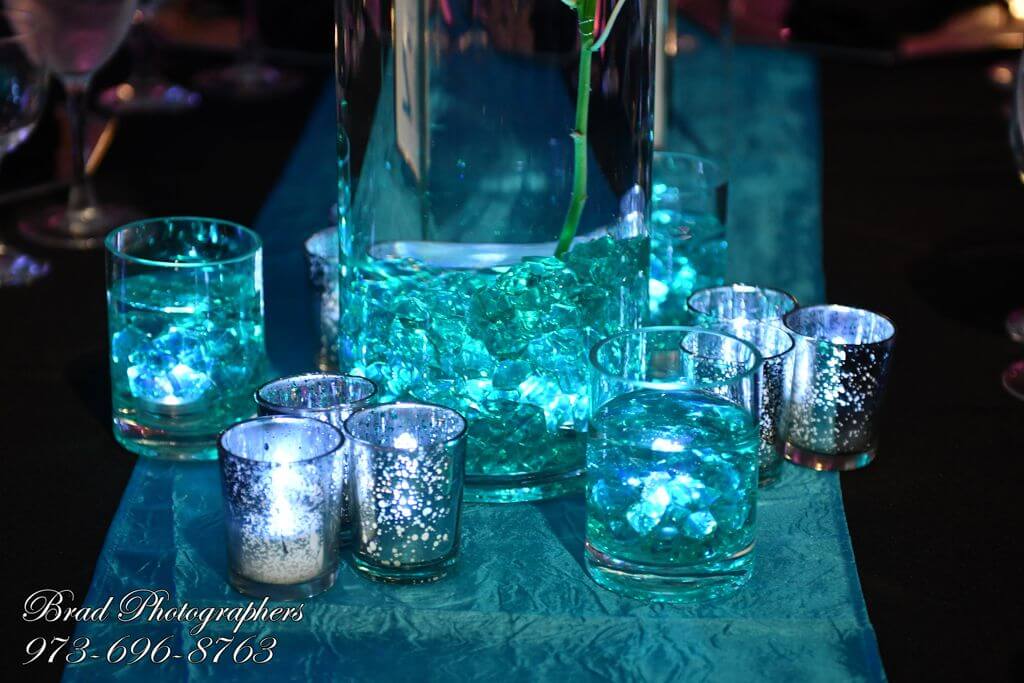 LED Lampshade Centerpiece Base with Floating Candles and Votives