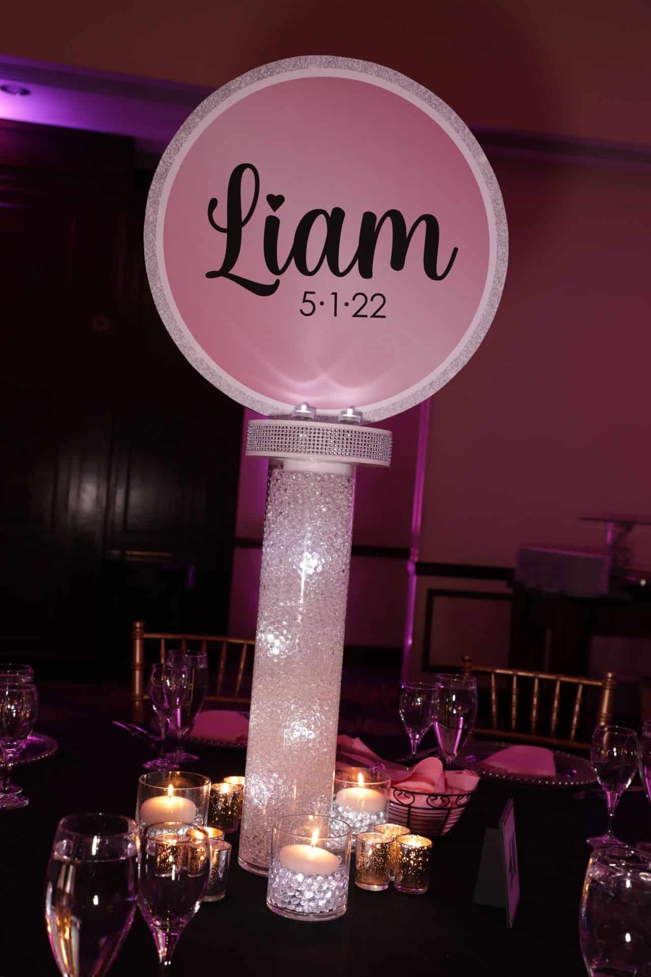 LED Logo Centerpiece for Shopping Themed Bat Mitzvah