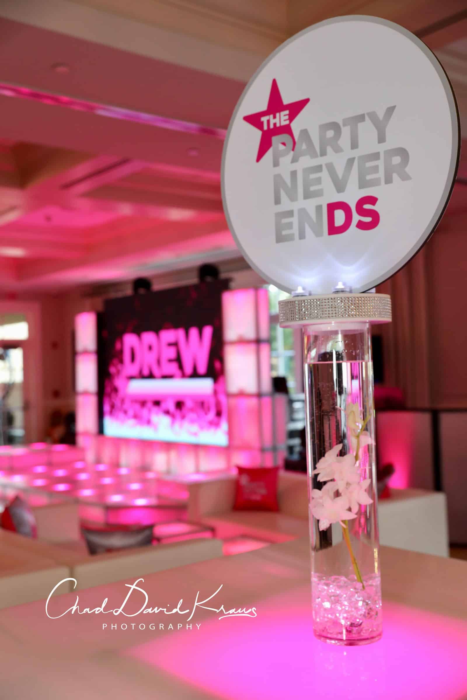 Custom Logo Topper Orchid Centerpiece