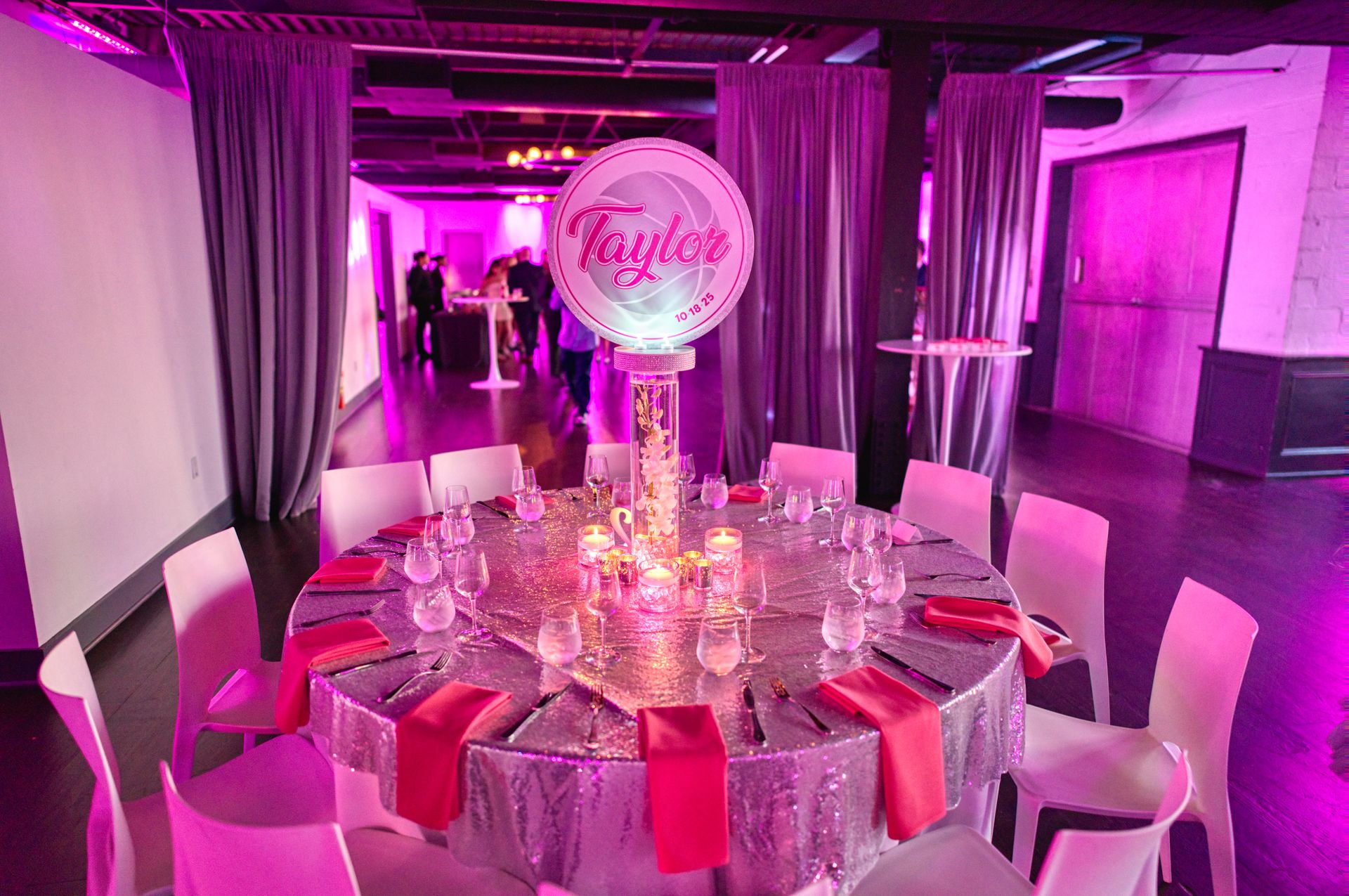 Basketball Themed Orchid Centerpiece