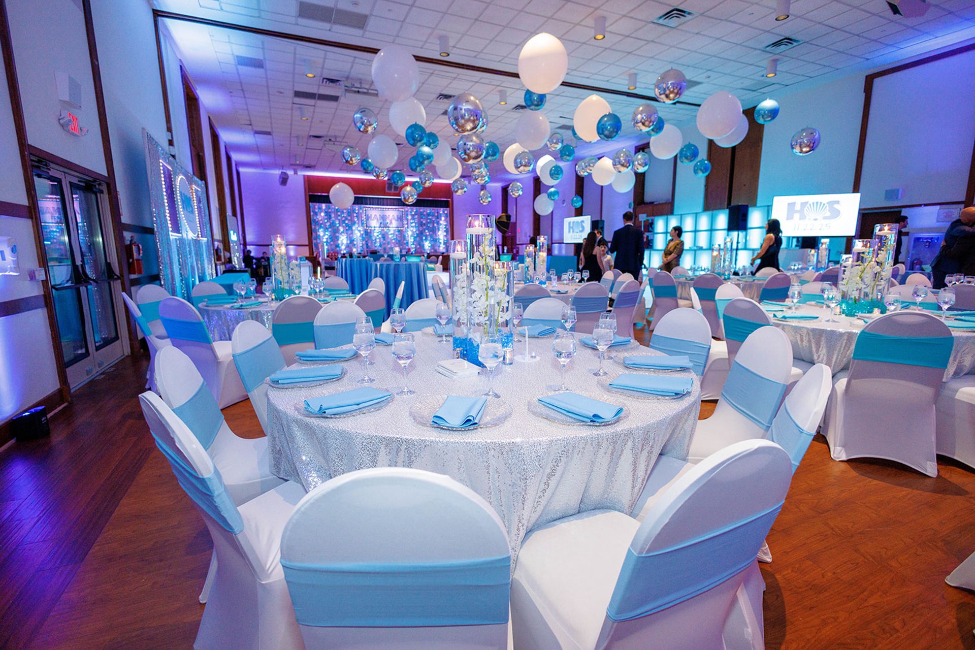 Beach Themed Orchid Centerpiece for Bat Mitzvah